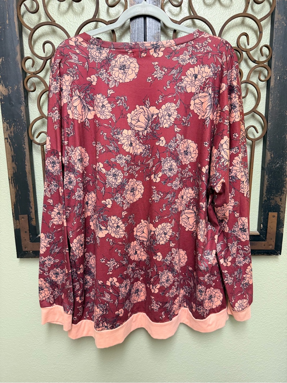 Southern StitchFloral Cozy Pullover Botique Sweatshirt - Pink/Maroon - Picture 3 of 5